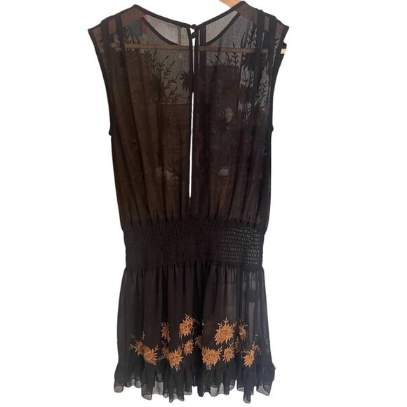 Free People FP Garden Of Bloom Mini Dress XS Sheer Whimsigoth Fairy Grunge - Picture 2 of 9